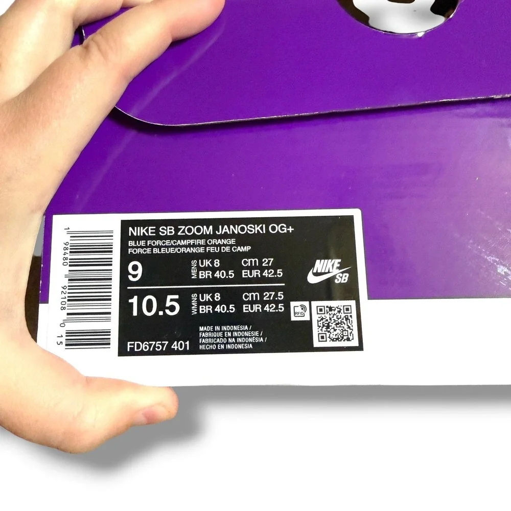 Nike SB Stefan Janoski OG+ Blue Force Orange Mens 9 FD6757-401‎ Skate Shoes NIB